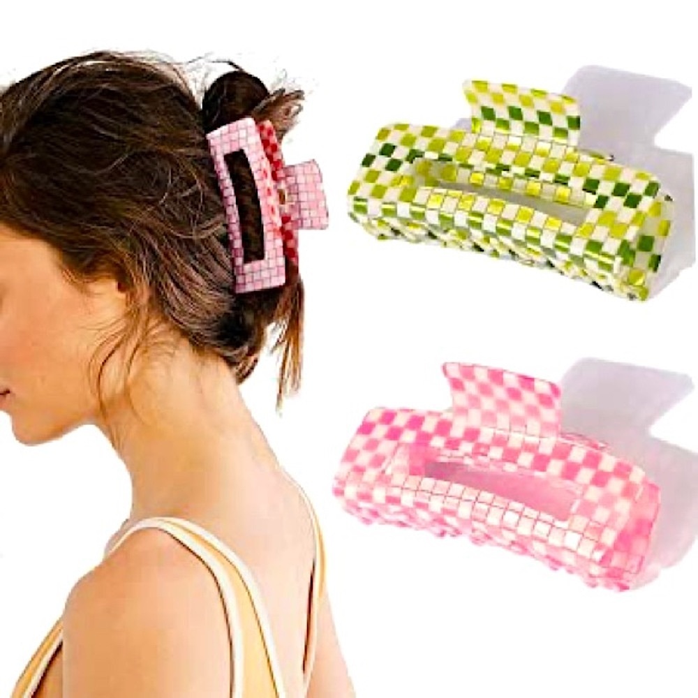 Checkered Claw Clips - Picture 3 of 5